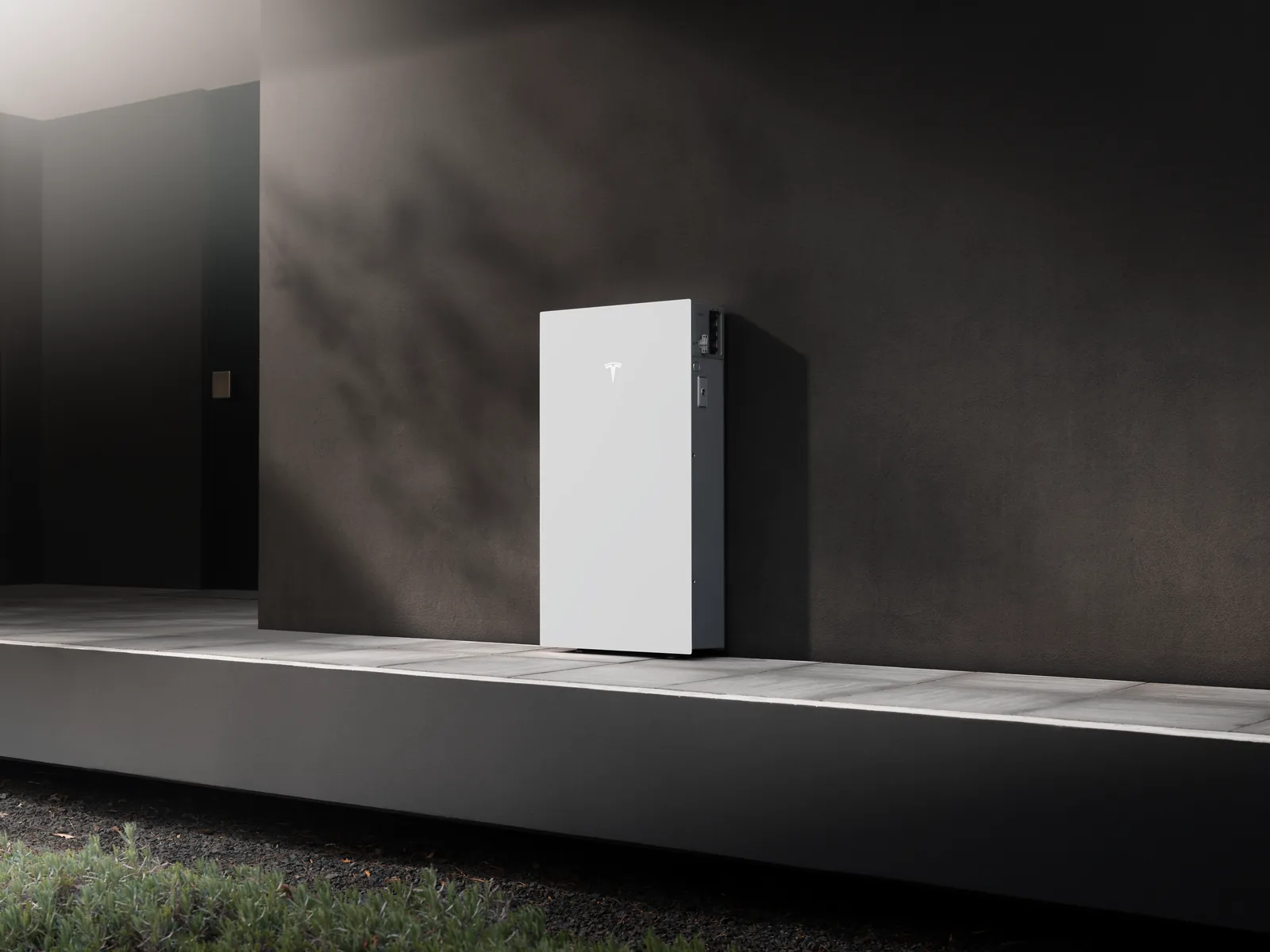 Tesla Powerwall 3 gemonteerd aan de gevel van een woning