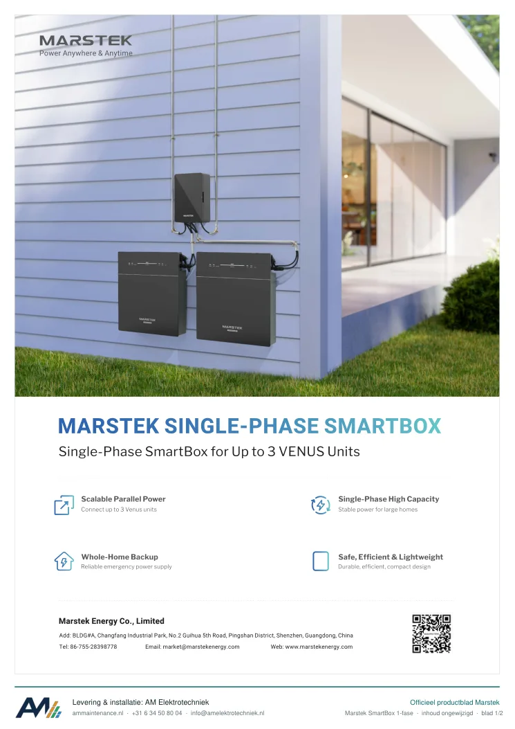 Eerste blad van de datasheet Marstek SmartBox 1-fase