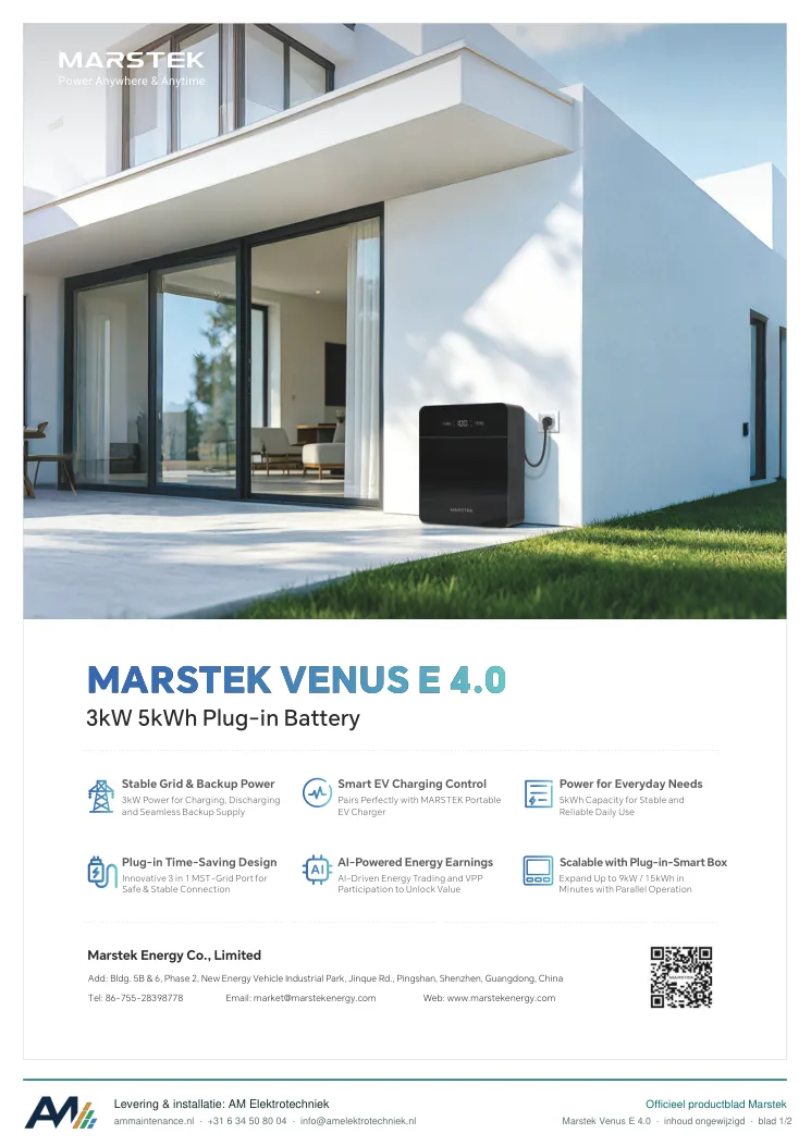 Eerste blad van de datasheet Marstek Venus E 4.0