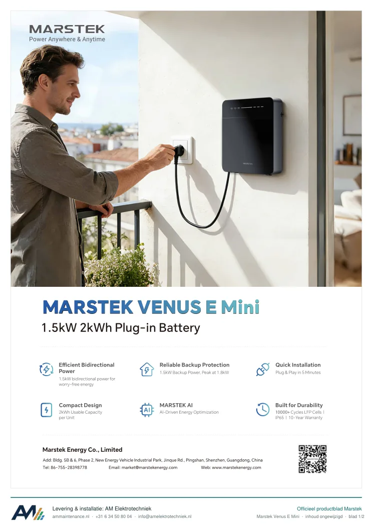 Eerste blad van de datasheet Marstek Venus E Mini