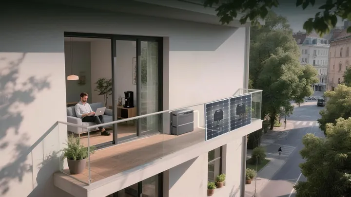 Appartementsbalkon met een Sigenergy SigenMate