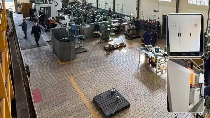 Werkplaats van een machinefabriek met Sigen-gateway en omvormers